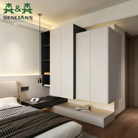 Armoire dissimulée moderne SLS avec coiffeuse intégrée, en bois écologique, taille personnalisable, vente directe usine