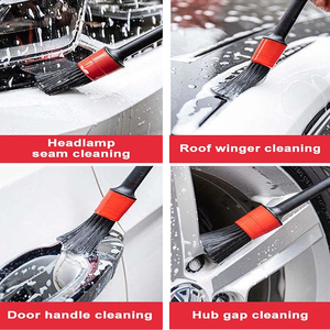 Lot de 5 brosses de <span class=keywords><strong>lavage</strong></span> de voiture longues et douces <span class=keywords><strong>pour</strong></span> le nettoyage des détails intérieurs automobiles, y compris les brosses de roue de sortie d'air du climatiseur - Product Image 3