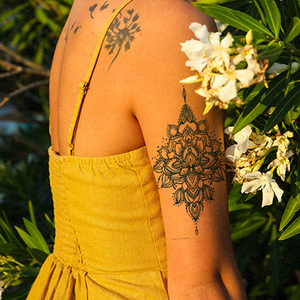 Tatuaje <span class=keywords><strong>Jagua</strong></span> Personalizado, Tinta Vegetal de 2 Semanas de Duración, Pegatinas de Tatuaje Semipermanentes, Arte Corporal, Material de Papel Natural y Seguro, Color Blanco - Product Image 3