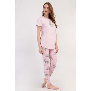 KADIN LYC SUPREM O YAKA KISA KOL BLUZU UZUN ETEGI OVAL MANSETLI TAYT PIJAMA TAKIM - สีชมพู - สีชมพู - Product Image 1