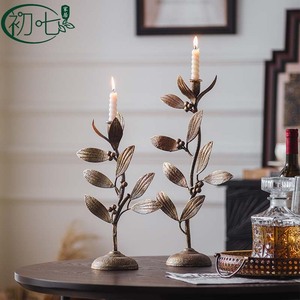 Wrought Iron <b>Candlestick</b> Plant Design Christmas Home Decoration Entryway Table Ornament American Style Candle Holder - Product Image 3