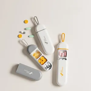 تصميم جديد محمول تخزين الأدوية أسبوعي 3 مرات في اليوم منع من ادوات منع الحمل والعمل على فيتامينات صندوق الحبوب الصغير