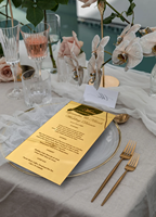 Personnalisé or ou argent gravé miroir acrylique carte de Menu de mariage Plexi menu de table de mariage décor d'événement