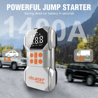 Démarreur de secours 18000mAh 700A 1400A Peak avec compresseur d'air 150PSI pour moteurs essence 6.0L/diesel 6.0L, Power Bank, lumière LED, OEM/ODM