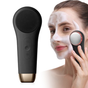 Popular Exfoliators Automatic Foaming Silicone Facial Cleansing <b>Brush</b> Silicone Face <b>Cleaning</b> <b>Brush</b> with Warming and Cooling - Product Image 1