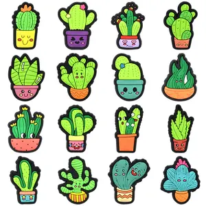 Hete Verkoop Plant Rubber Lucky Charms Zachte Pvc Cactus Schoen Bedels Accessoires Klompen Cactus Schoenen Bedels