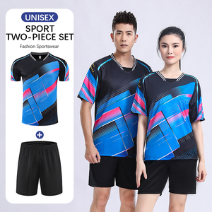 Customized Adult Fitness Gradient Sweat Absorbing Running Table Tennis Badminton Volleyball Suit Short 100% Polyester Breathable - Product Image 6