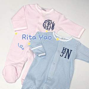 Conjunto <span class=keywords><strong>de</strong></span> <span class=keywords><strong>ropa</strong></span> para bebé recién nacido al por mayor, mameluco pequeño <span class=keywords><strong>de</strong></span> algodón a rayas rosa, manta bordada para niña pequeña, <span class=keywords><strong>ropa</strong></span> <span class=keywords><strong>de</strong></span> regreso a casa 2025 - Product Image 3