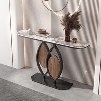 Table console d'entrée ultra-étroite et élargie de style chinois, tendance et luxueuse, avec plateau en ardoise pour salon
