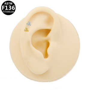 Boucles d'oreilles clous en titane cerise, style à insérer en alliage G23 avec tiges et broches, bijoux de mode simples et élégants pour piercing labial - Product Image 4