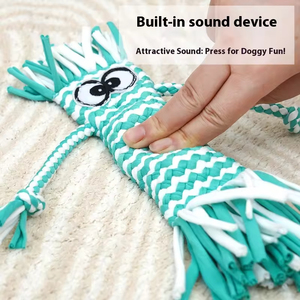 Jouets interactifs sonores en gros, jouets anti-morsure pour chiens et chats en corde de coton tressée, jouets d'entraînement sonores couineurs - Product Image 4