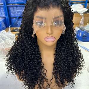 Perruque frontale Super Double Drawn Pixie Curl 13*4 en dentelle, 100% cheveux humains, couleur noir naturel, perruque Pixie sans colle, pleine densité - Product Image 5