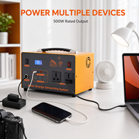 Stasiun Tenaga Surya Portabel 500w 360wh OEM220V LiFePO4 Inverter Pengisian Daya Nirkabel untuk Berkemah Memancing Aktivitas Luar Ruangan Malam Hari
