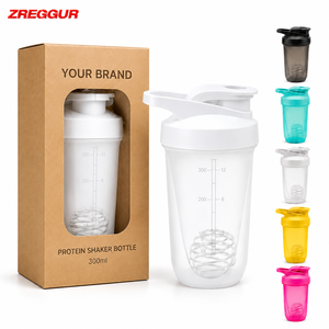 Botella Mezcladora de Proteínas de 300 ml con Etiqueta Privada, Botella de Plástico PP con Bola Mezcladora, Boquilla Suave de Boca Ancha, Color Personalizado para Entrenamiento - Product Image 1