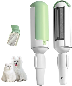 Venta al por Mayor de 2 Cepillos Removedores de Pelo para Mascotas de ABS y Acero Inoxidable, Recolector de Polvo y Pelusa para Herramientas de Aseo Canino - Product Image 1