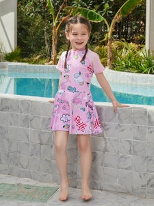 Traje de Baño de una Pieza de Poliéster de Secado Rápido para Niñas, para Aguas Termales, Surf, Moda Princesa - Product Image 4