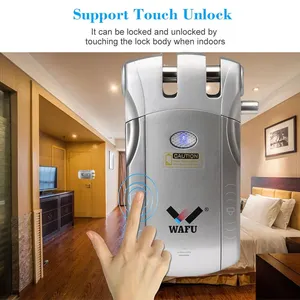 WAFU WF-010 Electric Smart Invisible Door Lock For Home Security Entry Door Lock Wireless Remote Control Lock For Home Office