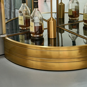latest design is easy to sell Living room luxury gold furniture Glass furniture Bar wine cabinet