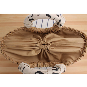 Bella moda signora grande Tote Bag mezza luna borse estate paglia naturale borsa da spiaggia tessuta a mano - Product Image 6