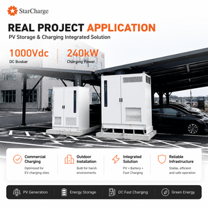 สถานีบริการน้ำมันปลีกพร้อมระบบชาร์จไฟฟ้าสำหรับรถยนต์ไฟฟ้า PV ESS EV Charger Starcharge 240kW DC Fast Charging Hub กำลังไฟฟ้าจากพลังงานแสงอาทิตย์ 120kW - Product Image 2