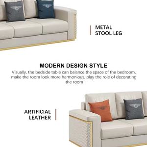 आधुनिक लिविंग रूम और विला-अनुकूलन योग्य रंगों के लिए ठोस लकड़ी के फ्रेम के साथ लाइट विलासिता पुनर्निर्माण मालिश सोफे सेट - Product Image 4