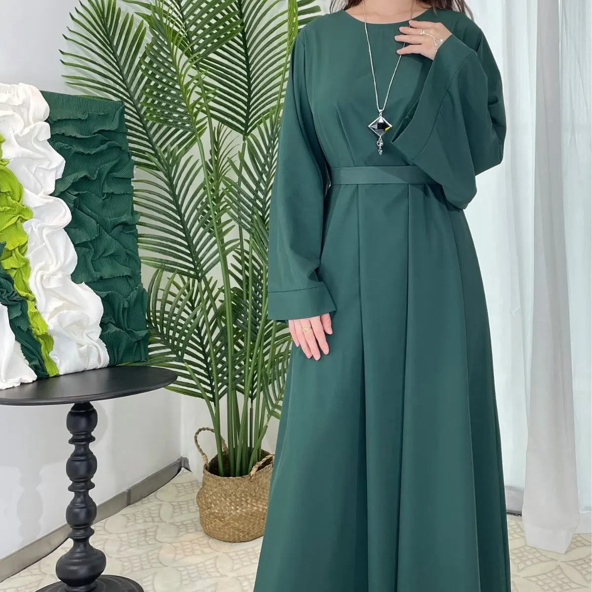 Bicomfort all'ingrosso all'ingrosso di alta qualità Maxi manica lunga in chiffon medio-orientale arabico abbigliamento islamico Robe donna modesto Abaya