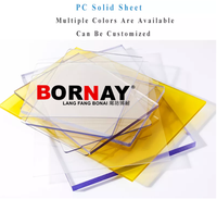 Plaque en polycarbonate PC gaufré solide Langfang Bonai 4 mm anti-UV, panneau plastique haute résistance pour toiture de carport et lucarne