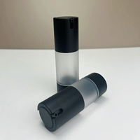 Emballage cosmétique 15/30/40/50 ml en plastique AS, flacon pompe sans air personnalisé en aluminium argenté