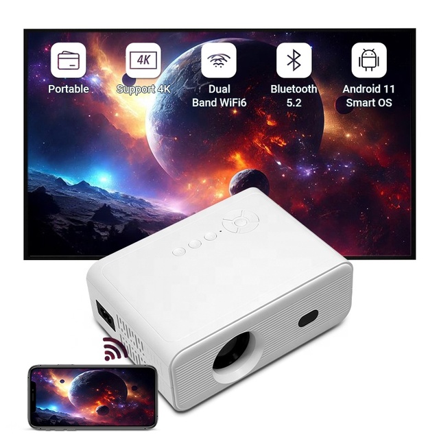 Hotack L012 Smart Android WiFi Phone Proyector HD 720P Video Projecteur Portable LED LCD Mini Projector