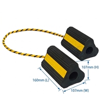 Cales de roue d'avion en caoutchouc personnalisées pour support au sol, avec corde en nylon antidérapante de 16 cm, pour véhicules, de fabrication industrielle
