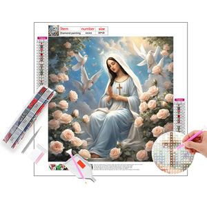 Pittura Diamante 5D Religione Fiori Colomba Bianca Vergine Maria Pittura Diamante Fai da Te Artigianato Artistico - Product Image 1