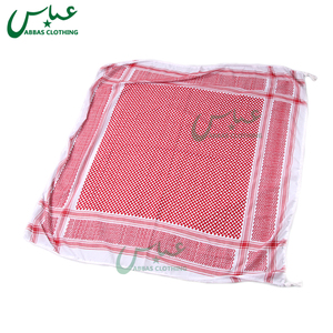 Vente en gros usine – Foulard carré palestinien <span class=keywords><strong>Arafat</strong></span> pour homme, en polyester 50x50, noir, style arabe avec petits pompons - Product Image 2