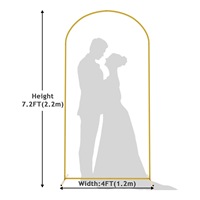 Arche de mariage en métal doré durable de 2,2 m, support pour ballons et fleurs, idéal pour la décoration de toile de fond de mariage et de fête d'anniversaire – Vente directe usine