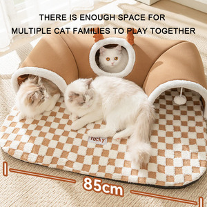 Bunnyhi MSD001 nouvelle vente chaude de haute qualité chat Tunnel <span class=keywords><strong>Anti</strong></span>-<span class=keywords><strong>Stress</strong></span> pliable Tunnel fourrure <span class=keywords><strong>tapis</strong></span> de lit pour animaux de compagnie Premium jouets pour animaux de compagnie - Product Image 3