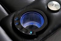 Muebles Geeksofa, sofá reclinable de cine en casa eléctrico de cuero moderno con portavasos y luz LED