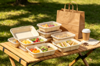 Contenants alimentaires jetables en bagasse 100 % compostables pour la restauration rapide, boîtes à emporter, sûrs pour les aliments, étanches, compatibles micro-ondes, 32/36 oz avec couvercle