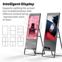 Écran LED d'intérieur 43 pouces 4K avec WiFi USB, miroir mobile autonome pour affichage publicitaire dans les centres commerciaux