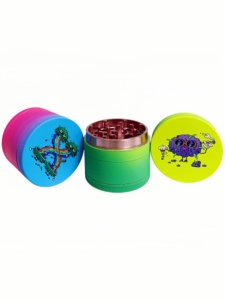 <b>Herb</b> Grinder 6 Pcs Display <b>Box</b> Round Magnetic Metal Dry <b>Herb</b> Grinder With Sharp Teeth And Colorful Design For Smooth Grinding - Product Image 4