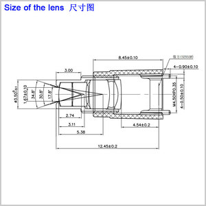 M4.5 * P0.35 kumparan 10mm lensa 35 derajat untuk 1/2.7 "ov277 sensor HD fokus panjang pinhole lensa kamera dengan pemegang lensa mini - Product Image 4