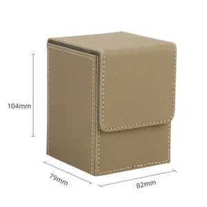 Custom 100+ PU Leather Card Deck Box Case Leather Game Trading Card Deck Box TCG Storage Box