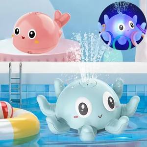 Bola de baño de ballena eléctrica para niños, luz LED, música, juguetes de baño de plástico para bebés <span class=keywords><strong>con</strong></span> ducha de agua pulverizada, <span class=keywords><strong>bañera</strong></span> de juguete para bañarse - Product Image 2