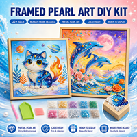 KS Craft Starry Sky Cat Ocean Dolphin Pearl Diamond Painting Kit Special Drill Fantasy Animal Art DIY Home Decor Gift