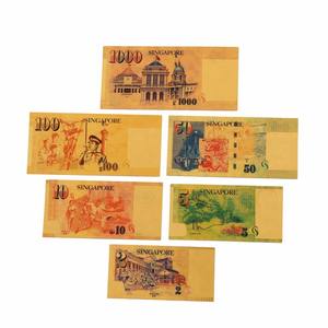 Juego Completo de 6 Billetes Conmemorativos de Dólar de Singapur en PET, SGD2, SGD5, SGD10, SGD50, SGD100, SGD1000, Colección de Recuerdos - Product Image 2
