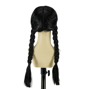 <span class=keywords><strong>Perruque</strong></span> Anime Double Tressée Sans Lacets, Thème Halloween Mardi Noir, Famille <span class=keywords><strong>Addams</strong></span>, Base en Réseau Interne Ordinaire K-Silk, pour le marché transfrontalier - Product Image 4