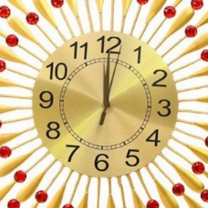 <b>Modern</b> Metal Crystal <b>Wall</b> <b>Clock</b> Silent Quartz Analog Round Hanging <b>Clock</b> for Living Room Home Decor - Product Image 2