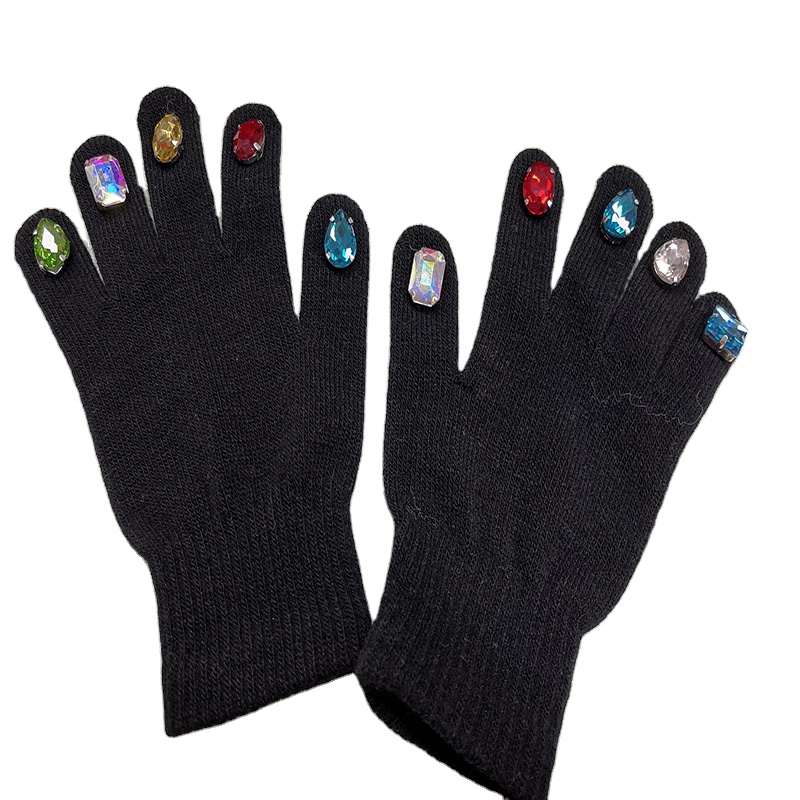 Новинка 2022, оригинальные модные зимние перчатки с горным хрусталем в Корейском стиле «сделай сам», Женские варежки с одной упаковкой, Вечерние перчатки, эксклюзивные красивые