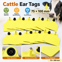 Étiquettes d'oreille RFID UHF de grande taille 75*100mm en TPU pour l'identification des animaux (vaches, moutons, porcs, chèvres) et la gestion animale