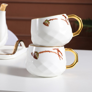 Zogifts nuovo arrivo cerchio oro bianco 8 pz <span class=keywords><strong>sei</strong></span> tazze e vassoio set da tè in ceramica con teiera per regalo servizio da tè elettrico con bollitore - Product Image 5