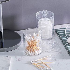 Pot en plastique pour tampons de <span class=keywords><strong>coton</strong></span>, cotons-tiges, boules de <span class=keywords><strong>coton</strong></span>, rond, pour salle de bain, maquillage, cosmétiques, récipient - Product Image 5