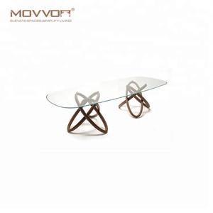 12mm Tempered Glass Top Solid Wood Feet Convertible Dining <strong>Table</strong> for Modern Home or Hotel Furniture for <strong>Mesa</strong> De Comedor - Product Image 1